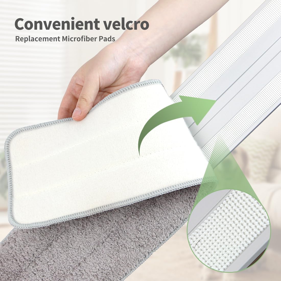 CQT Commercial Flat Microfiber Floor Mop Cleaning System 18" Inch Wet Dry and Dust Hardwood with 4 Washable Pads Cleaner for Laminate Tile Stainless Steel Handle and Extension (PT12-WET)