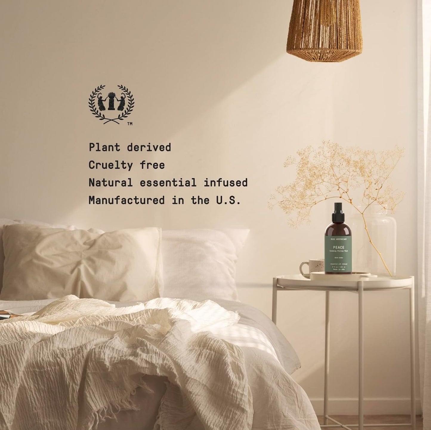 Muse Apothecary Linen Ritual - Aromatic, Soothing, and Relaxing Linen Spray for Bedding, Laundry and Fabric Spray Freshener - Infused with Aromatherapy Essential Oils - Lavender Serenity