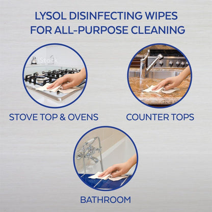Lysol, Dual Action Complete Clean Disinfecting Wipes, White, 75 Count, Citrus, 450 Count, (Pack of 6)