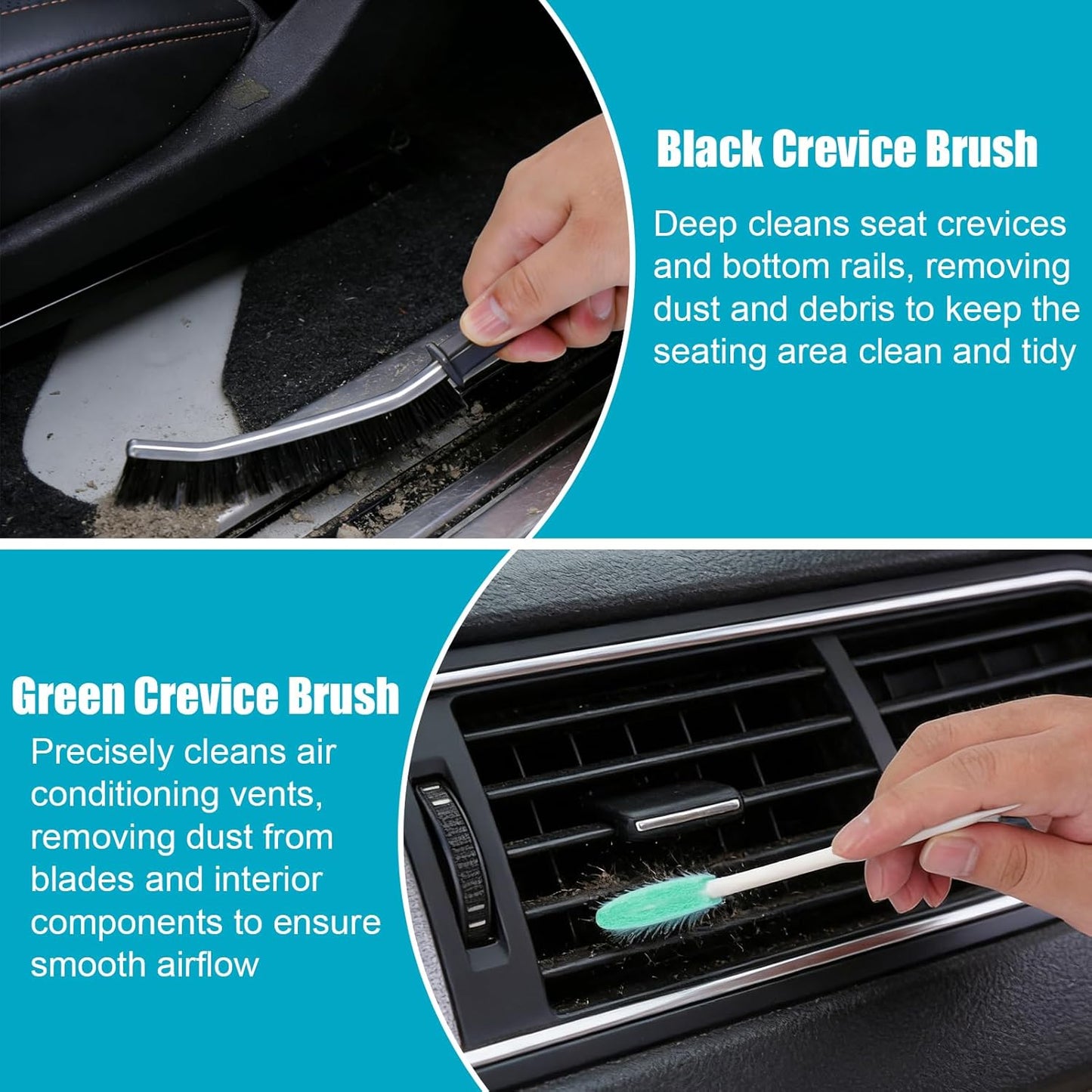 XANGNIER Car Detailing Kit Interior,Car Cleaning Interior Cleaner Brush Kit Tool,Car Care Detail & Clean Supplies Accessories Kits,Suitable for Auto,SUV,Truck,Sedan,Dashboard,Panel,10 Pcs Tools Sets