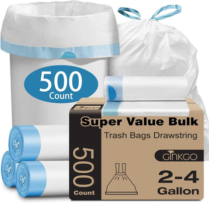105 Count Small Trash Bags, 4 Gallon Garbage Can Liners - Unscented Wastebasket Trash Bags for Bathroom, Kitchen, Bedroom, Cleaning Supplies (15 Liter)