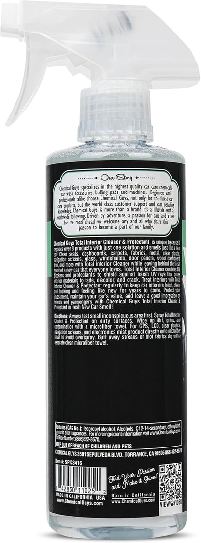 Chemical Guys Total Interior Cleaner & Protectant - Black Cherry, Car Cleaning Spray, Cleans and Protects Leather, Vinyl, Plastic, Rubber, and Glass, Safe for Trucks, SUVs, Jeeps, RVs & More - 16 oz