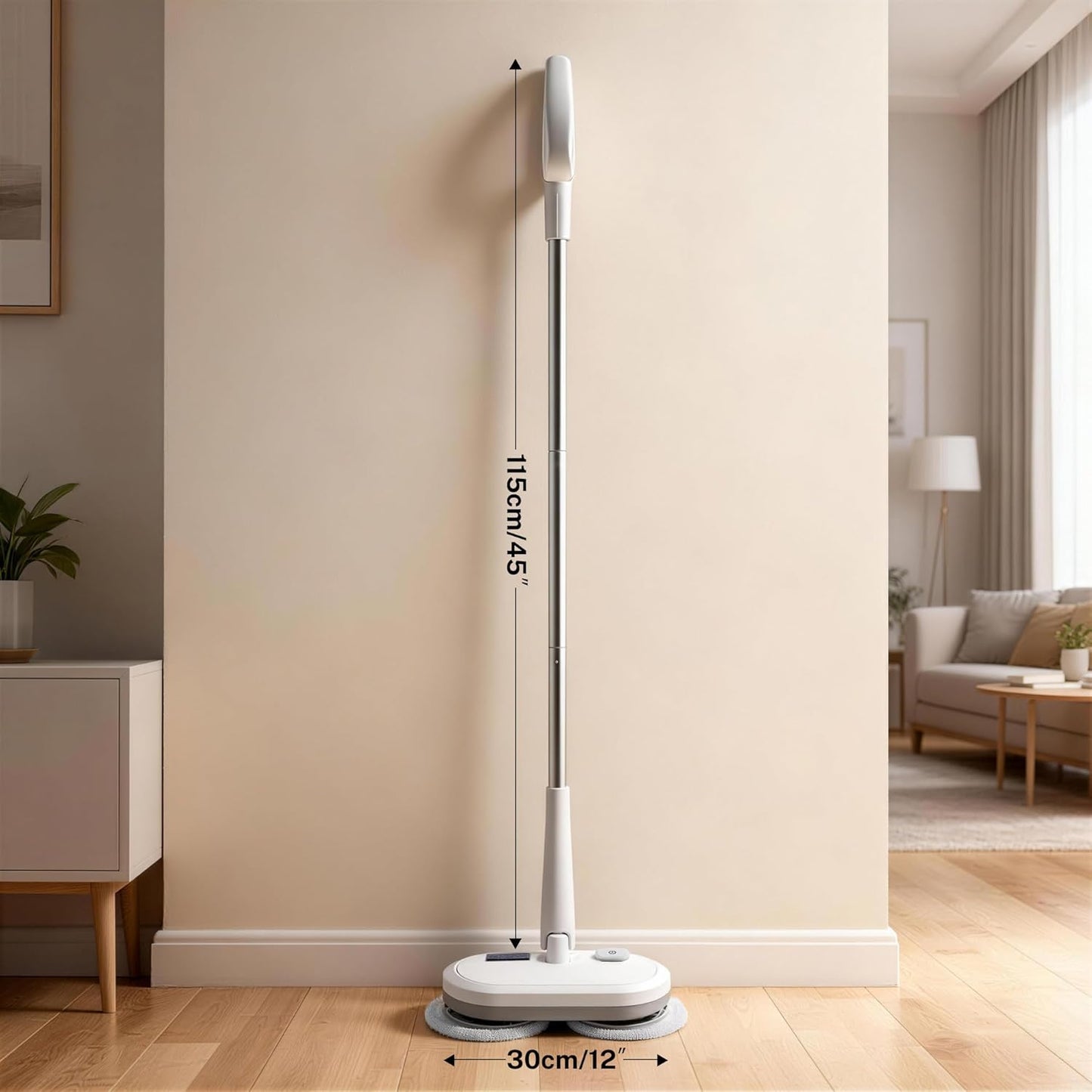 220 RPM Cordless Electric Spin Mop - Lightweight Powerful Cleaner for Hardwood, Tile, Laminate & Vinyl Floors with 6 Washable Pads