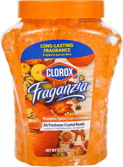 Clorox Fraganzia Crystal Beads Air Freshener, Long Lasting Room Deodorizer and Odor Eliminator Gel Beads to Freshen Home, Car, or Office, Lavender with Eucalyptus Scent, 12 Fl Oz