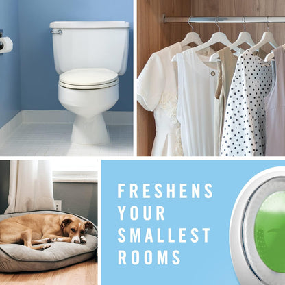 Febreze Bathroom Air Freshener, Odor-Fighting, Plug In Alternative, Air Fresheners for Small Spaces in Home, Bathroom, Kitchen, & Closet, Pet & Litter Box Odor Fighter, Gain Original Scent, 4ct