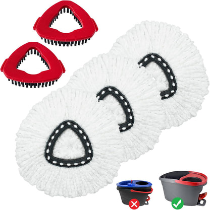 Mop Heads Replacement for Ocedar, Mop Replace Head for Ocedar EasyWring 1 Tank, Microfiber Spin Mop Refills, Include 5 Spin Mop Replacement Head Deep Cleaning Machine Washable with 2 Scrubber Mop Head