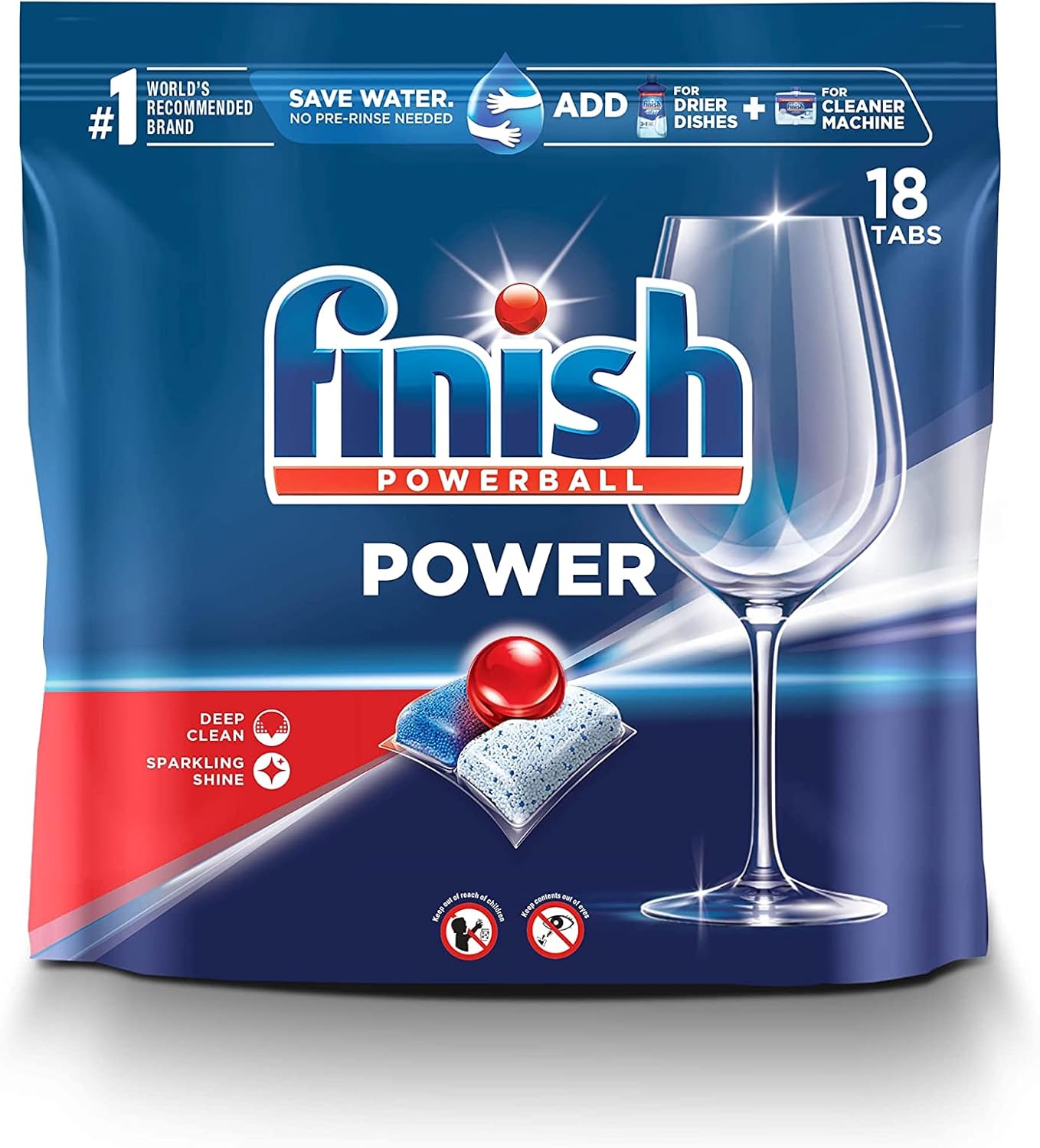 Finish Power - 18ct - Dishwasher Detergent - Powerball - Dishwashing Tablets - Dish Tabs