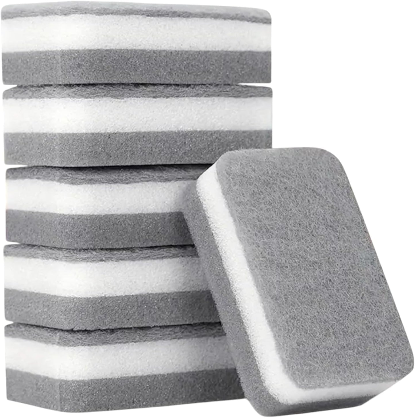 PKI Smart Essentials Dual-Sided Grey Cellulose Sponge with Gentle Scouring Pad – Multi-Purpose for Kitchen, Commercial, and Outdoor Cleaning (Set of 6)