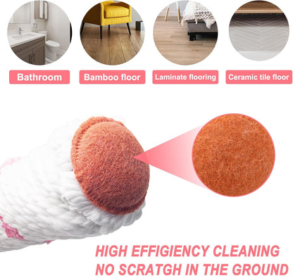 KeFanta Self-Wringing Twist Mop for Floor Cleaning, Long Handled Microfiber Floor Mop with Top Scouring Pad for Kitchen, Hardwood, Restaurant, Bathroom, Garages, Warehouses, Office,57-inch