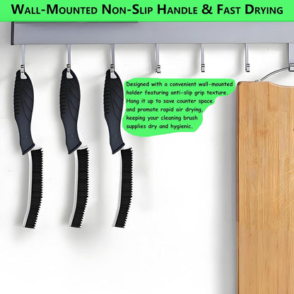 Crevice Cleaning Brush Supplies with Teeth-Shaped Hard Bristles - 3Pcs Small Cleaning Brushes for Tight Spaces Tools,Gap Cleaning Brush Tools for Cracks/Kitchen/Bathroom Tiles/Grout