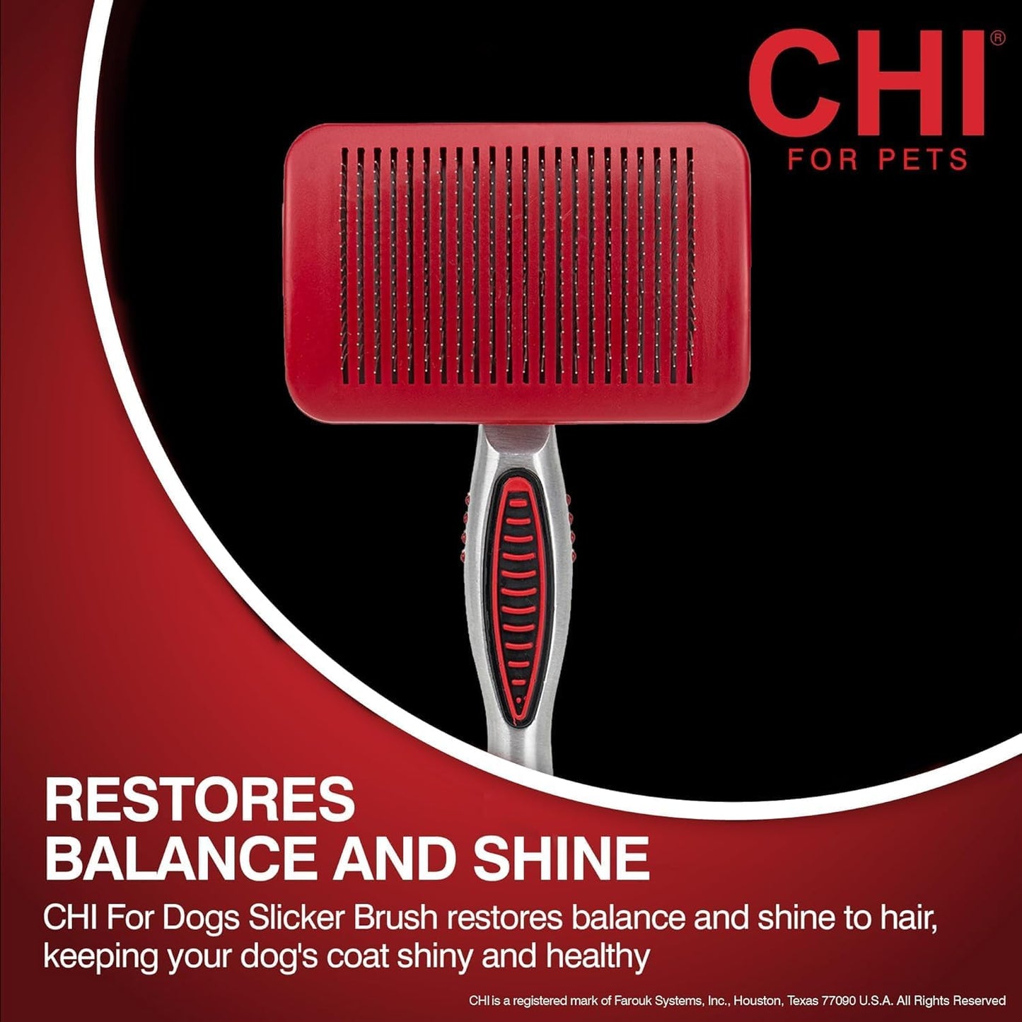 CHI for Dogs Rubber Fur Accumulator Brush, Dog Grooming Tool for Removing Loose Hair and Lint from Coats Furniture Clothing and Car Seats, Flexible Rubber Bristles, Easy Clean Grooming Brush