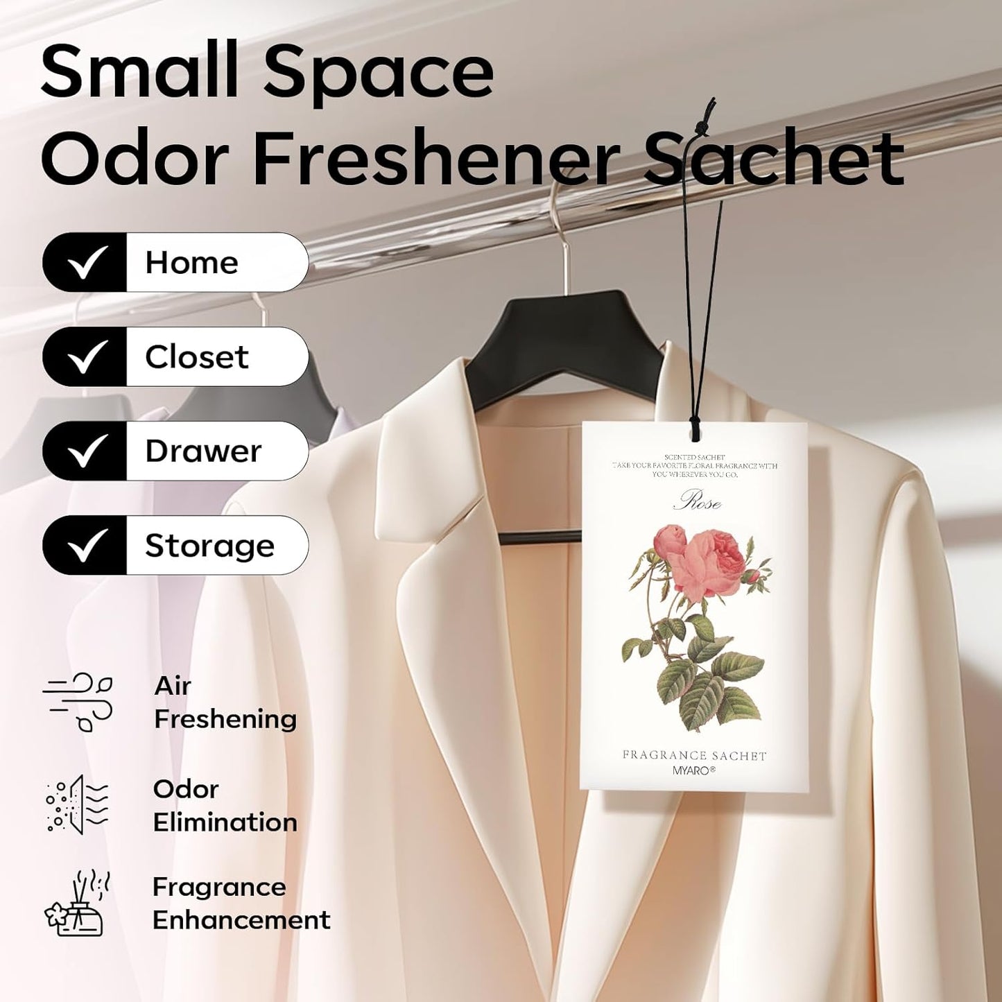 MYARO 12 Pack Fresh Linen Scented Sachets for Drawer, Closet & Car Air Freshener Bags | Odor Eliminator & Fabric Refresher | Crisp, Clean Home Fragrance Gift Set