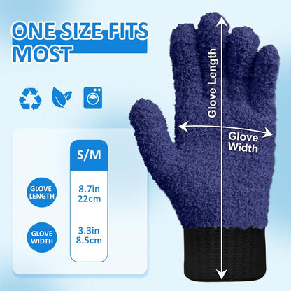 MIG4U Microfiber Dusting Gloves House Cleaning Glove for Blinds, Windows, Shutters, Furniture, and Car, Reusable Lint-Free Pink 1 Pair S/M