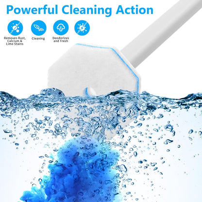 Kifmurase 100 Pcs Toilet Wand Refills Disposable Toilet Brush Replacement Heads, Disposable Sponge Refill Heads Household Cleaning Bathroom Cleaners Compatible with Most Toilet Brushes