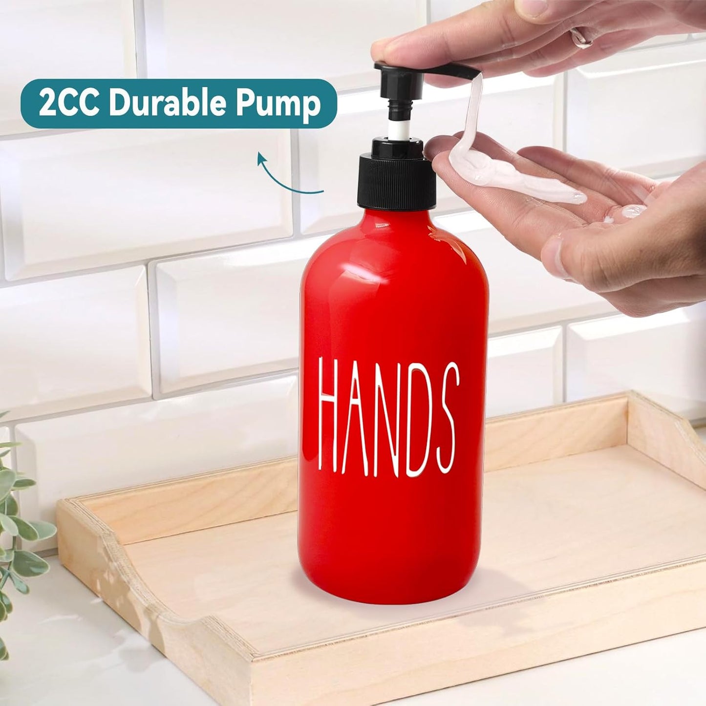 COHOSEGE Glass Soap Dispenser Set 2 Pack,Contains Hand and Dish Soap Dispenser.Premium 16 Oz Black Kitchen Soap Dispenser Set for Kitchen Sink and Farmhouse Decor