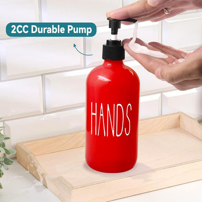 COHOSEGE Glass Soap Dispenser Set 2 Pack,Contains Hand and Dish Soap Dispenser.Premium 16 Oz Black Kitchen Soap Dispenser Set for Kitchen Sink and Farmhouse Decor