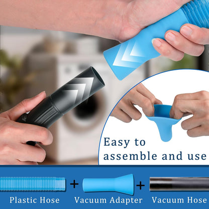 Dryer Vent Cleaner Kit with Flexible Vacuum Hose - Universal Lint Brush & Attachment Set for Clothes Dryer, Shop Vac Accessories, Lint Trap Cleaner & Home Tools