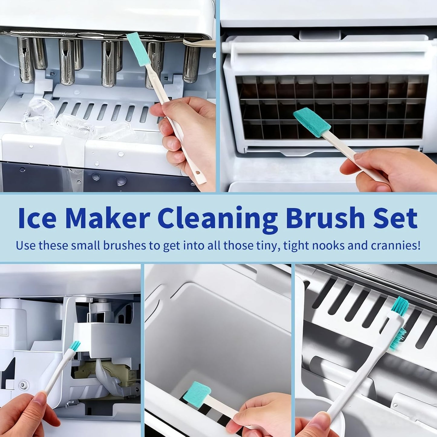 Ice Machine Cleaner Maker and Descaler - 24 Ice Maker Cleaner Tablets Compatible with All Major Brands, Nickel Safe Descaler Countertop Portable Commercial Icemaker Cleaning Solution