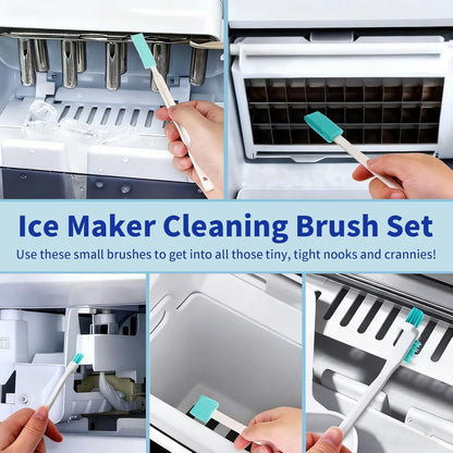 Ice Machine Cleaner Maker and Descaler - 24 Ice Maker Cleaner Tablets Compatible with All Major Brands, Nickel Safe Descaler Countertop Portable Commercial Icemaker Cleaning Solution
