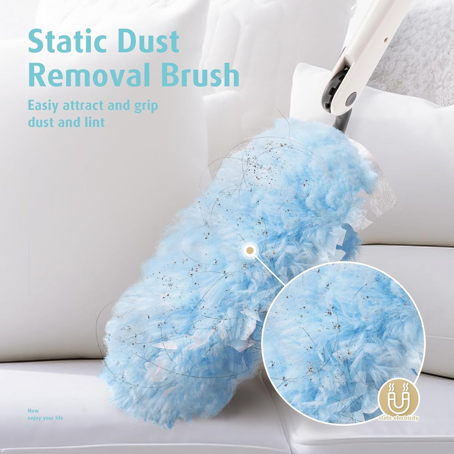 6 ft Extendable Duster Handle with 20 Refills, Compatible with Swiffer, Disposable Microfiber Dusting Pads for Home Cleaning, Ceiling, Fan, Window, Hard-to-Reach Areas