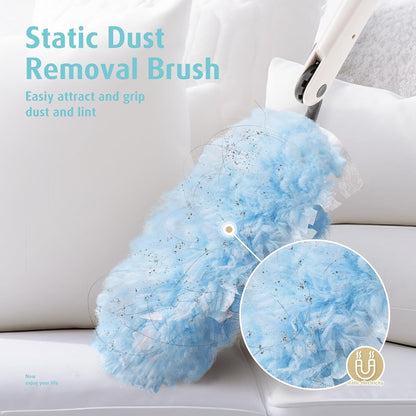 6 ft Extendable Duster Handle with 20 Refills, Compatible with Swiffer, Disposable Microfiber Dusting Pads for Home Cleaning, Ceiling, Fan, Window, Hard-to-Reach Areas