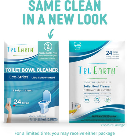 Tru Earth Toilet Bowl Cleaner Eco-Strips | Plastic Jug-Free, Septic-Safe For Cleaning | Easy to Use | 48 Strips