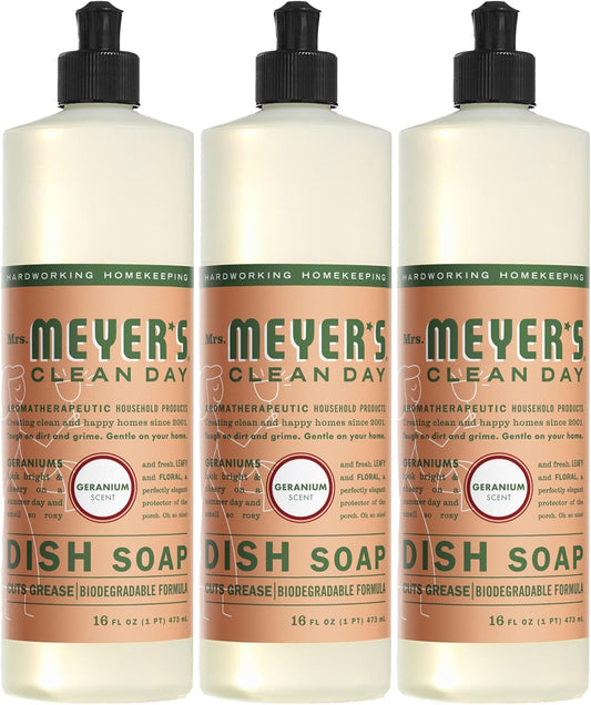 Mrs. MEYER'S MMCD LiqDish Geranium SIPP 16oz/3 US