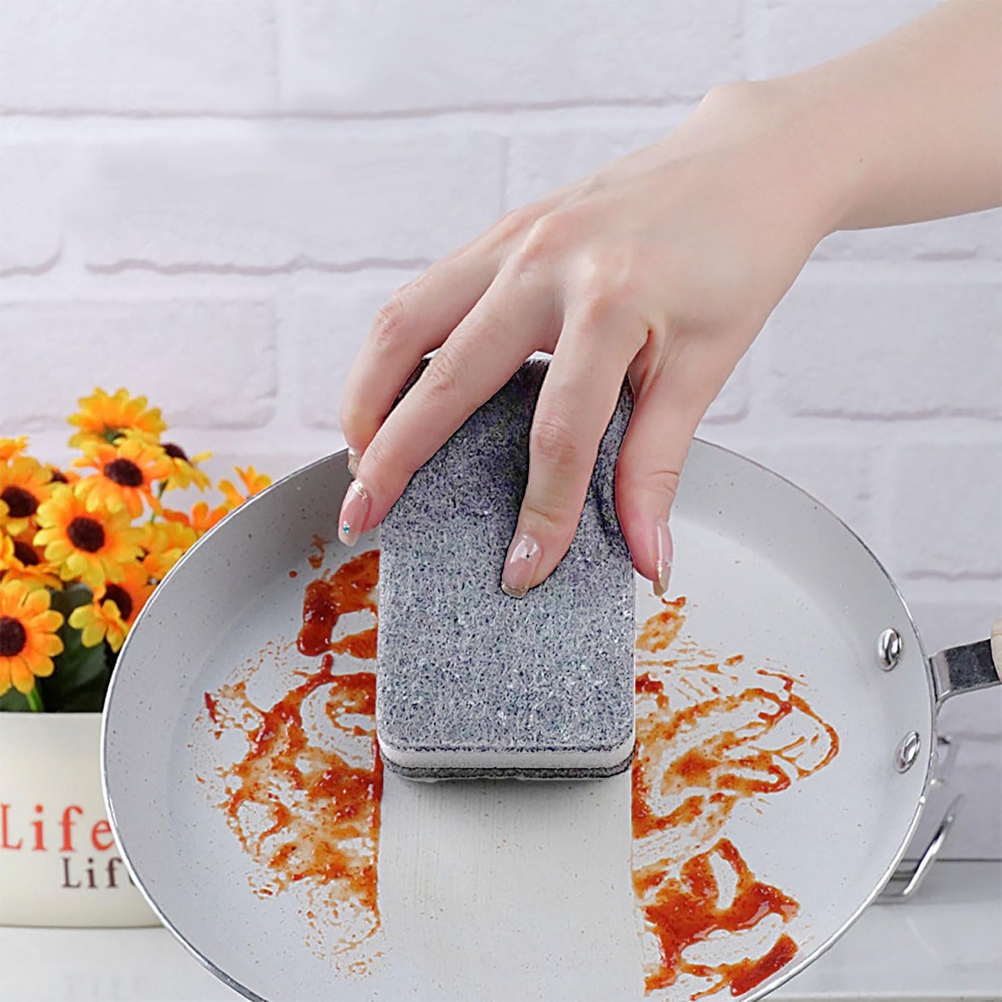 Kitchen Cleaning Sponges, 6 Pack Heavy Duty Scrub Sponges Cleans Fast Non-Scratch Sponge for Washing Dishes and Cleaning Kitchen (Black)