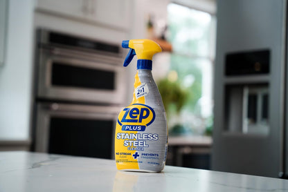 Zep Plus Stainless Steel Cleaner - 32 Fl OZ - R53512-2-in-1 benefits clean while preventing future fingerprints and smudges.