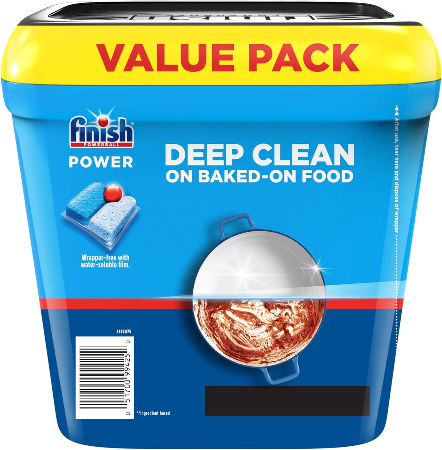 Finish Power Dishwasher Pods, No Pre-Rinse Dishwasher Detergent Soap For Deep Clean & Shine with Degreasing Power, 43 Count