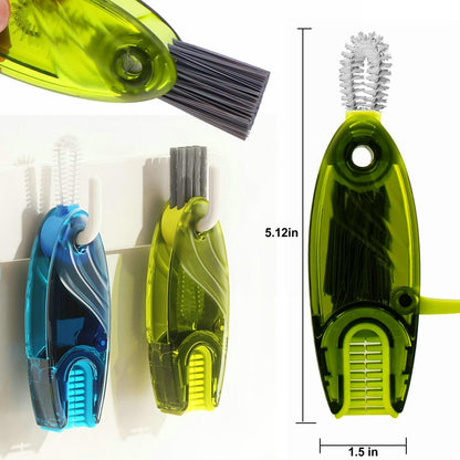 4 in 1 Cup Lid Cleaning Brush Set Multifunctional Bottle Brush Cleaner Tiny Bottle Cup Lid Brush Straw Cleaner Tools Mini Silicone Bottle Cup-Holder Cleaner with Hook Remover 1pc Bright Green