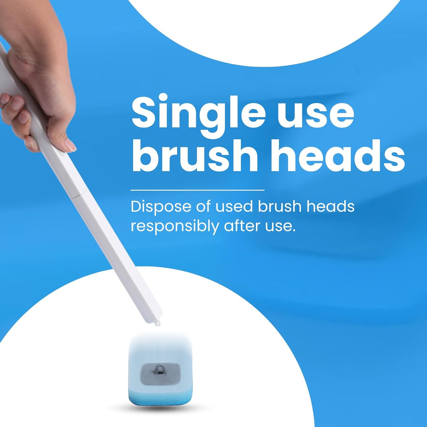 MIRACLEAN WizardFlush Toilet Brush Head Refill - Disposable Toilet Scrubber Refills - Removes Rust & Hard Water Stains - Toilet Bowl-Cleaner for Bathroom - 30 Disposable Brush Heads