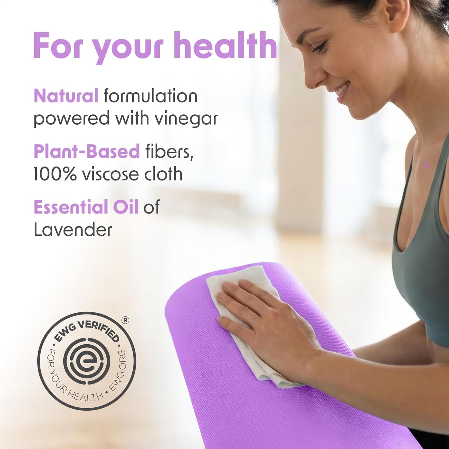 Wipex Gym Wipes Bucket Refill – EWG Verified, 400 Ct Plant-based Fitness Equipment Wipes, Lavender and Vinegar to Clean Surfaces, Safe Yoga Mat Cleaner, Gym Cleaner and Peloton