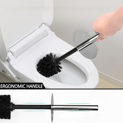 White Floral Branches Design Resin Toilet Bowl Brush and Holder Set, Elegant Bathroom Cleaning Tool with Durable Bristles, Compact and Functional