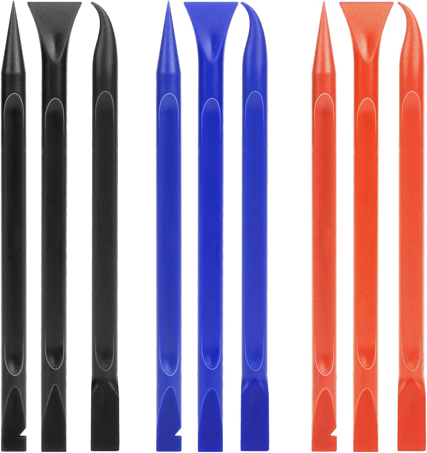Crevice Cleaning Tool, 9 PCS Carbon Fiber Plastic Scraper Tool Car Detailing Brush Set Non-scratch Multi-purpose Scraper for Clean Small Narrow Spaces and Gaps, Remove Stickers Labels Oil Stains Dirt