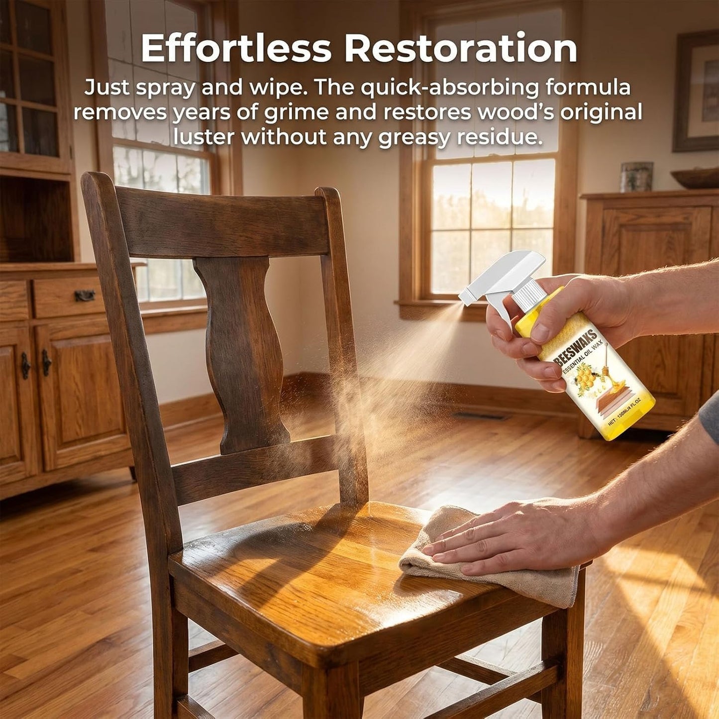 Natural Beeswax Repairing And Care Spray, Beeswax Wood Polish, Bees Wax Furniture Polish And Cleaner, Beeswax Spray, Restores Shine & Removes Scratches, For Wood, Furniture (1PC)