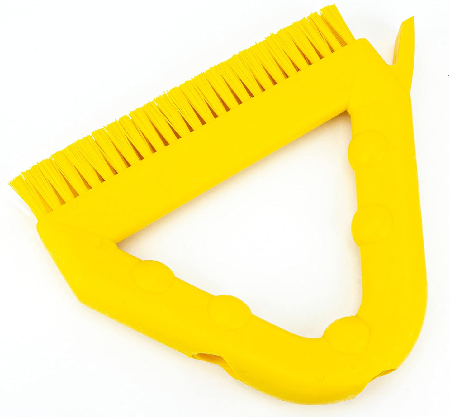 SPARTA Plastic Commercial Grout Brush, Triangle-Shaped Scrub Brush with Scraper and Two Threaded Holes for Attaching Handle (Sold Separately), 9 x 7 x 7 Inches, Gray