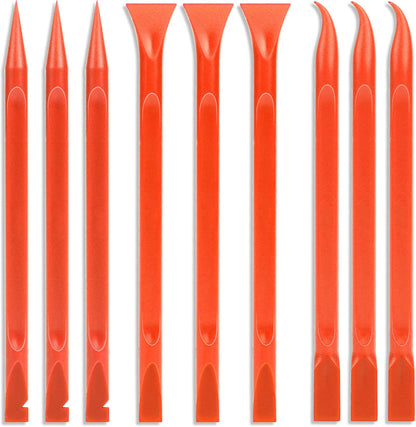 Crevice Cleaning Tool, 9 PCS Carbon Fiber Plastic Scraper Tool Car Detailing Brush Set Non-scratch Multi-purpose Scraper for Clean Small Narrow Spaces and Gaps, Remove Stickers Labels Oil Stains Dirt