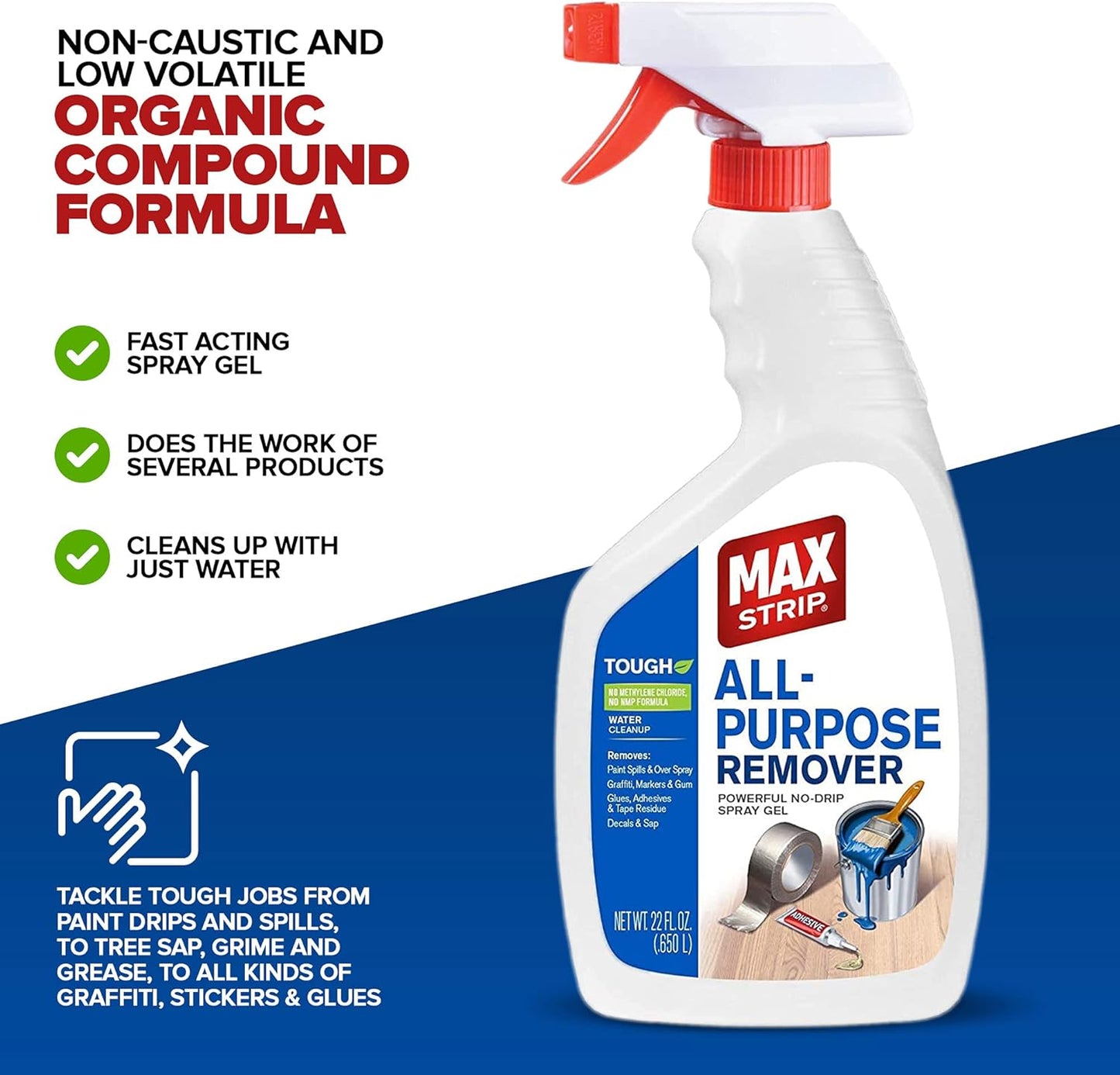 All Purpose Paint Remover Spray 22oz - Water Based Adhesive Remover Spray, Spray Paint Remover, Graffiti Remover Spray, Overspray Remover, Dried Paint Remover - No Methylene Chloride NMP Formula