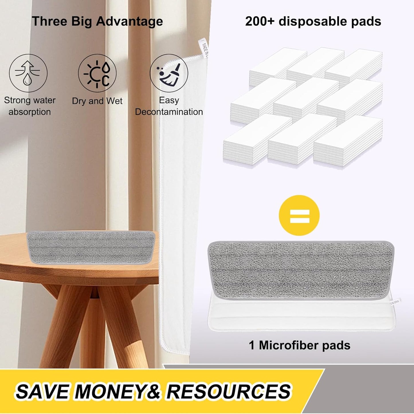 Set of 3 Microfiber Spray Mop Replacement Heads for Wet/Dry Mops Reusable Replacement Refills Fits for Bona Floor Care System (red)