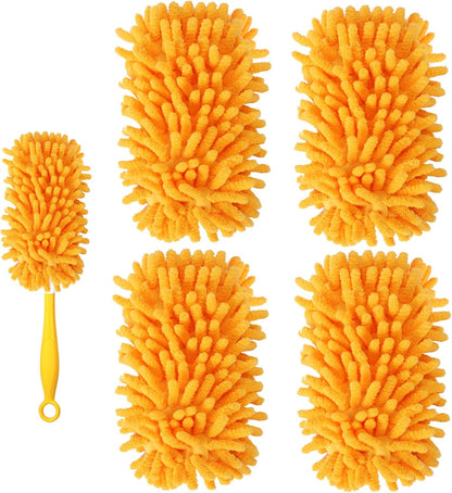 Reusable Duster Refill Compatible with Swiffer Duster Kit - Pet Heavy Duty Duster Refills Fit for Swiffer Extended Handle Duster - Microfiber 360 Duster Refills for Dusting Cleaning, 6 Pack