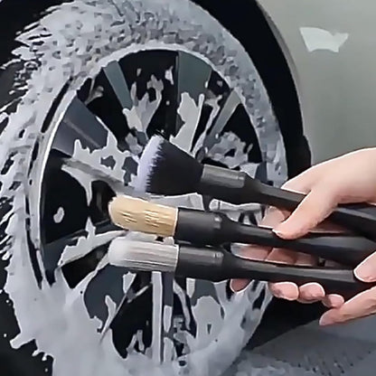 4 PCS Car Detailing Brush Set : Cleaning Brushes for Car Interior Exterior – Wheel & Detailing Kit for Vents, Emblems, Leather Seats