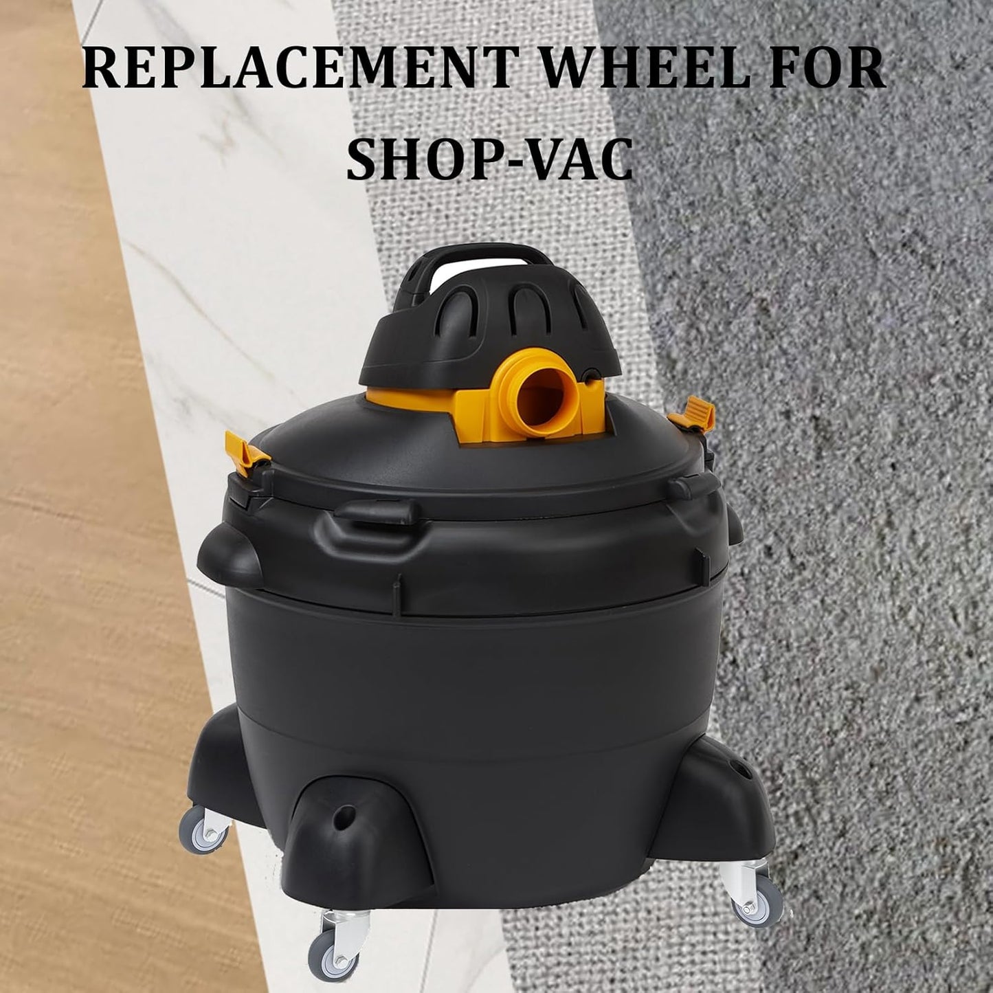 RILIDRI 3-Inch Swivel Stem Caster for Rubbermaid Mop Bucket Utility Cart, 7/16-Inch Stem Diameter Rubber Wheel Set of 4, Heavy Duty TPR Weber Grills Shop Vac Replacement Wheels