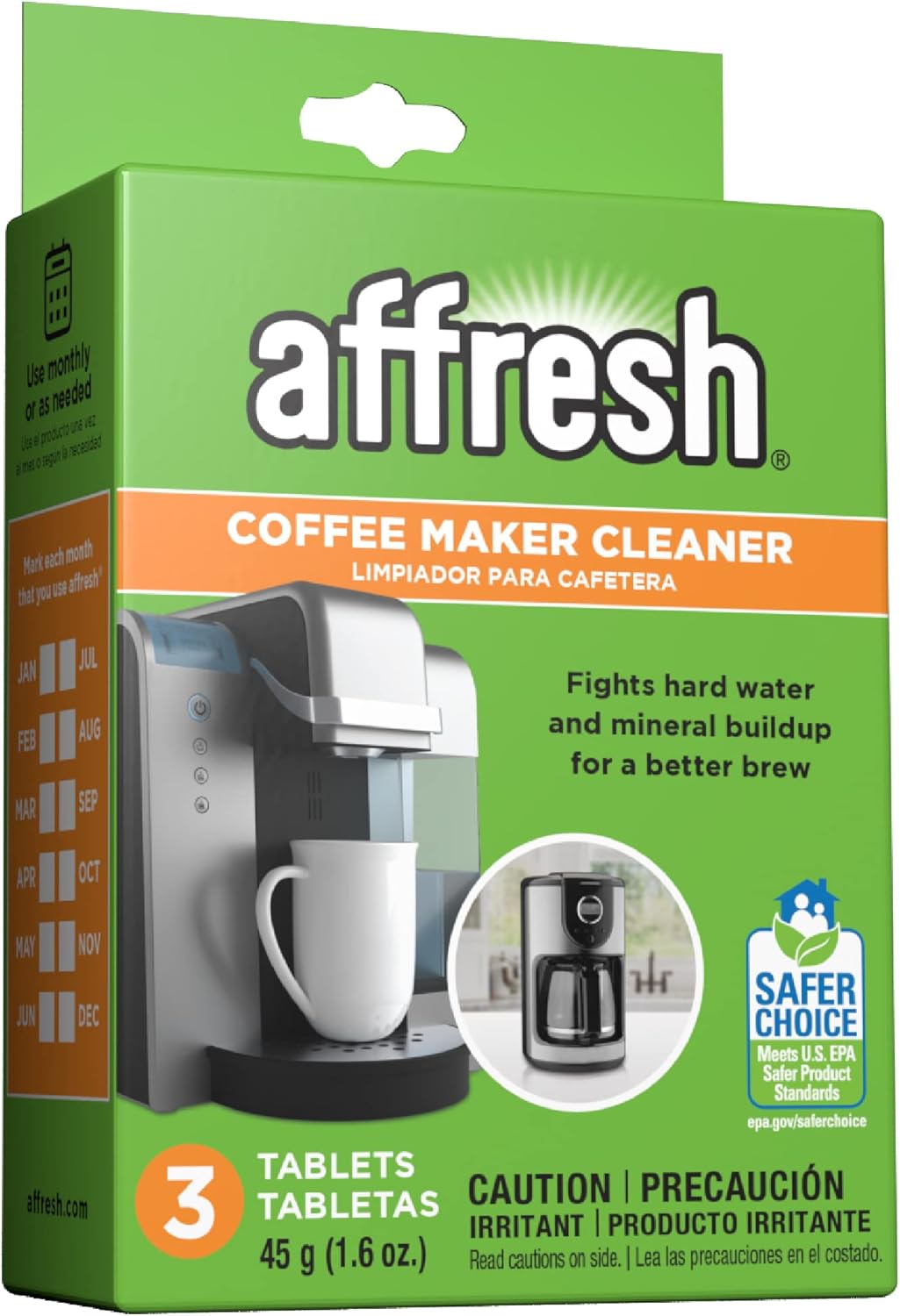 Affresh Coffee Maker Cleaner, for Multi Cup Drip, Pod, Single Serve and Espresso, Descales & Cleans Limescale & Mineral Deposits, 3 Tablets