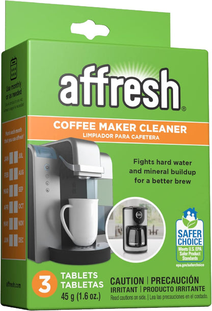 Affresh Coffee Maker Cleaner, for Multi Cup Drip, Pod, Single Serve and Espresso, Descales & Cleans Limescale & Mineral Deposits, 3 Tablets