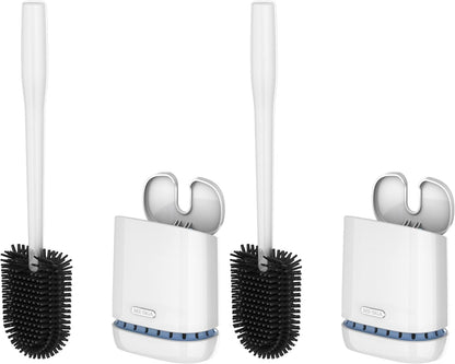 MR.SIGA Toilet Bowl Brush and Holder, Durable and Flexible Bristles, Wall Mounted Toilet Brush for Bathroom Cleaning, Black, 1 Pack