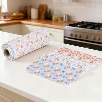 25 Pack Reusable Paper Towels, Paperless Towels Roll Washable Cotton Cloth for Kitchen Towels Zero Waste Products Alternative Paper Towels Alternative (Bohemian)
