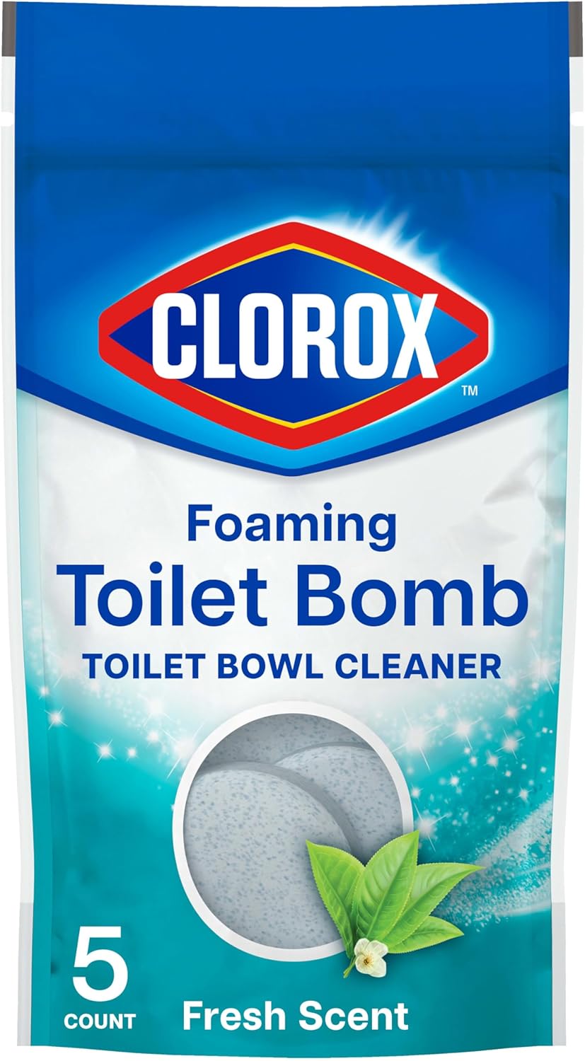 Clorox Foaming Toilet Bomb Toilet Bowl Cleaner, Bleach Free, Fresh Scent, 5 Count