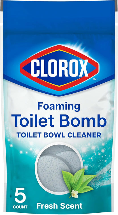 Clorox Foaming Toilet Bomb Toilet Bowl Cleaner, Bleach Free, Fresh Scent, 5 Count