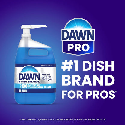 Dawn PRO Heavy Duty Manual Pot and Pan Detergent, Dish Soap Liquid for Dishwashing by Hand, Bulk Concentrate for Commercial Use, 1 gal (Case of 2)